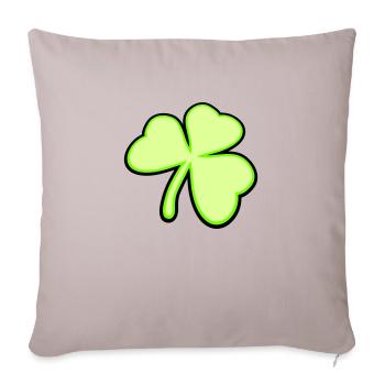 trèfle trois feuilles porte-bonheur symbole vert plante - Housse de coussin décorative 45 x 45 cm - taupe clair - Devant