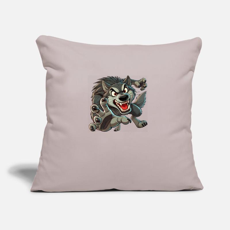 Wolf attacks Sofa pillowcase 17,3'' x 17,3'' (45 x 45 cm)