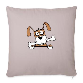 Funny Dog Big Bone Mouth Mouth Hunger Cool - Sofa pillowcase 17,3'' x 17,3'' (45 x 45 cm) - light taupe - Front