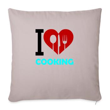 i love cooking - Sofa pillowcase 17,3'' x 17,3'' (45 x 45 cm) - light taupe - Front