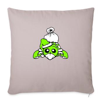Turtle Santa Claus Hat Gifts Comic - Sofa pillowcase 17,3'' x 17,3'' (45 x 45 cm) - light taupe - Front