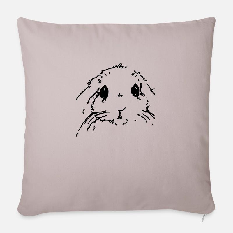 Hase - Sofakissenbezug 45 x 45 cm - helles Taupe
