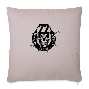 22 breizh pirate leader tete de mort crane - Housse de coussin décorative 45 x 45 cm - taupe clair - Devant