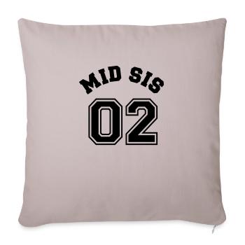 Milieu SIS 02 - moyen-soeur - soeur de milieu - Housse de coussin décorative 45 x 45 cm - taupe clair - Devant