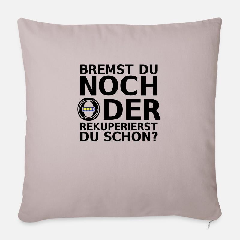BREMST DU NOCH ODER REKUPERIERST DU SCHON? Elektro - Sofakissenbezug 45 x 45 cm - helles Taupe