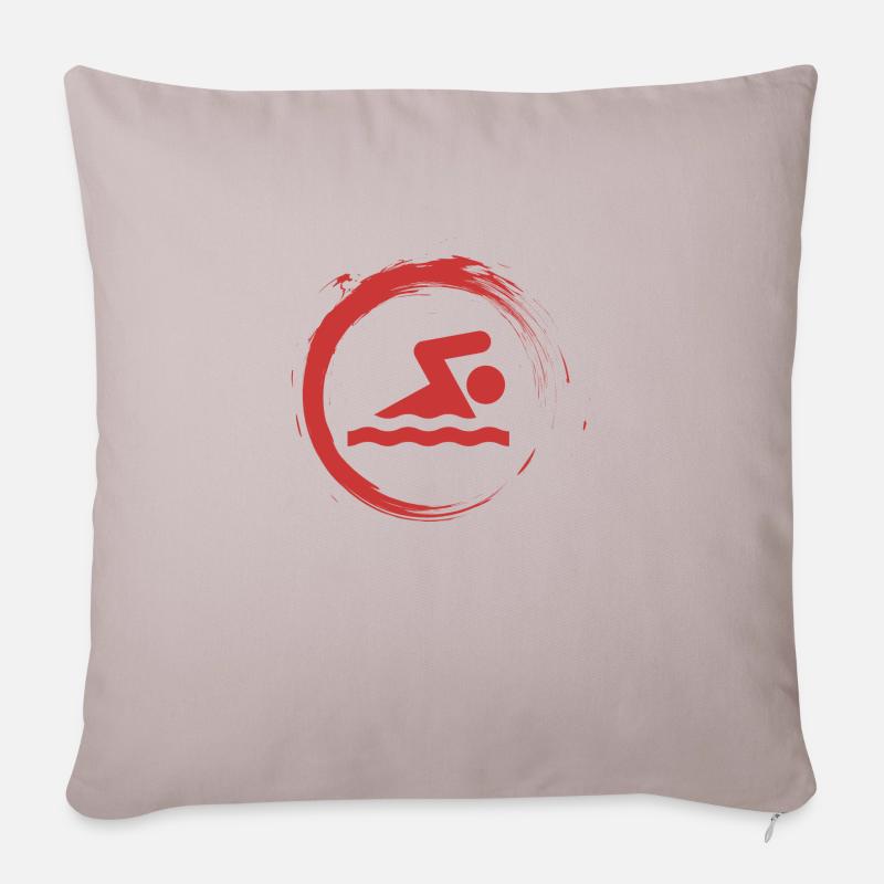 Schwimmen - Sofakissenbezug 45 x 45 cm - helles Taupe
