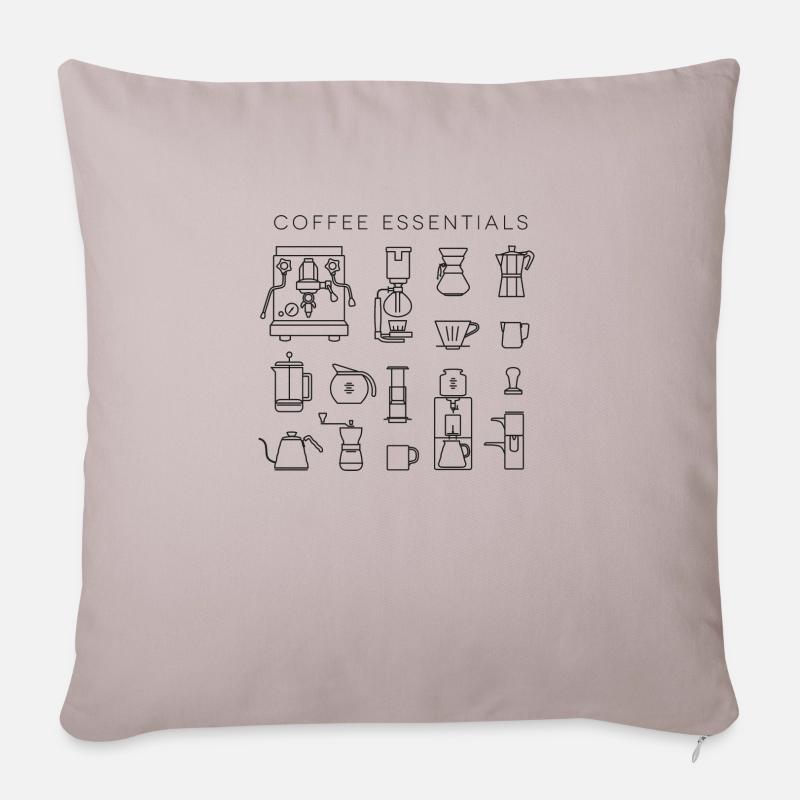 Hipster Coffee Essentials - Sofakissenbezug 45 x 45 cm - helles Taupe