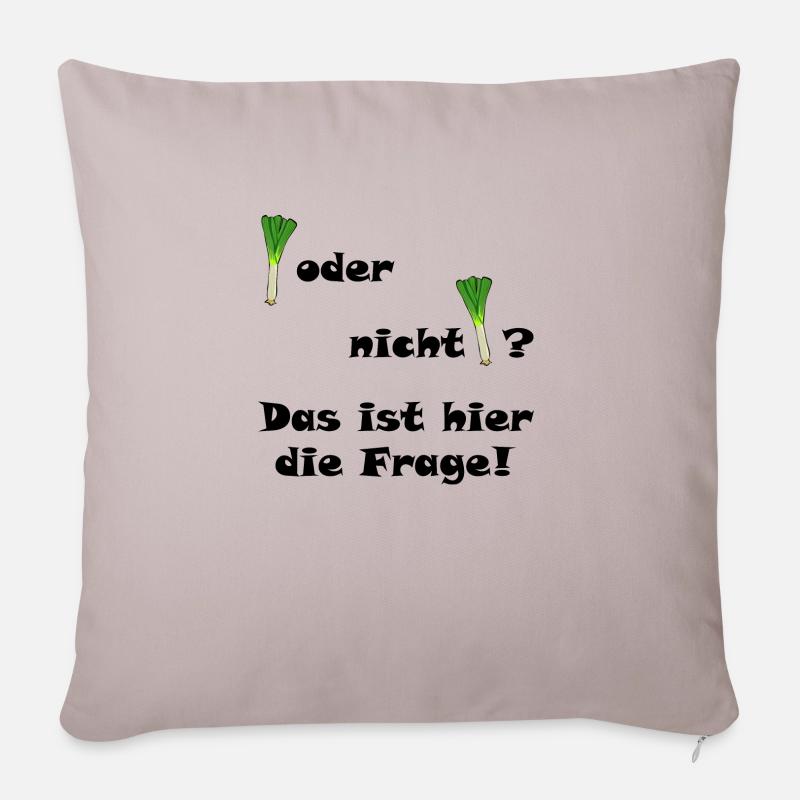 Lauch oder nicht Lauch? - Sofakissenbezug 45 x 45 cm - helles Taupe