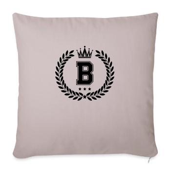 wappen B - Sofakissenbezug 45 x 45 cm - helles Taupe - Vorne