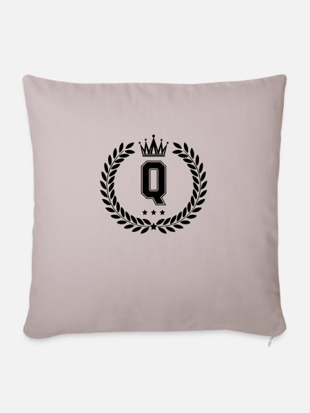 wappen Q - Sofakissenbezug 45 x 45 cm - helles Taupe