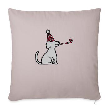 Birthday child sitting good dog - Sofa pillowcase 17,3'' x 17,3'' (45 x 45 cm) - light taupe - Front