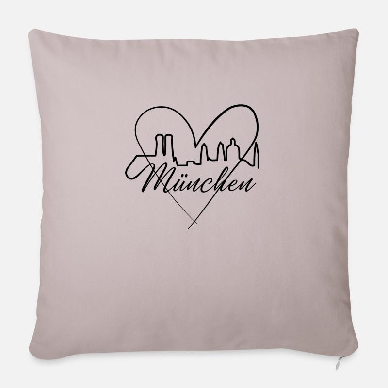 München Silhouette - Sofakissenbezug 45 x 45 cm - helles Taupe