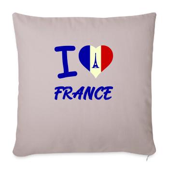 J’aime la France - Housse de coussin décorative 45 x 45 cm - taupe clair - Devant