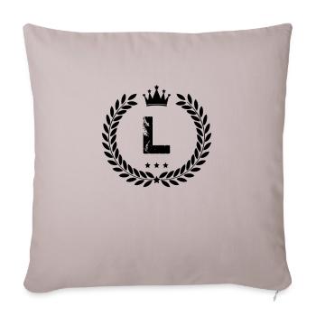 Armoiries L - Housse de coussin décorative 45 x 45 cm - taupe clair - Devant