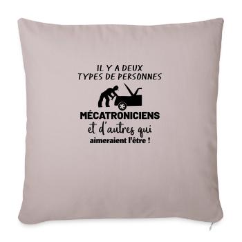 Il y a deux types de personnes : Mécatronicien - Housse de coussin décorative 45 x 45 cm - taupe clair - Devant