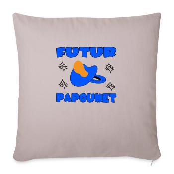 FUTUR PAPOUNET - Housse de coussin décorative 45 x 45 cm - taupe clair - Devant