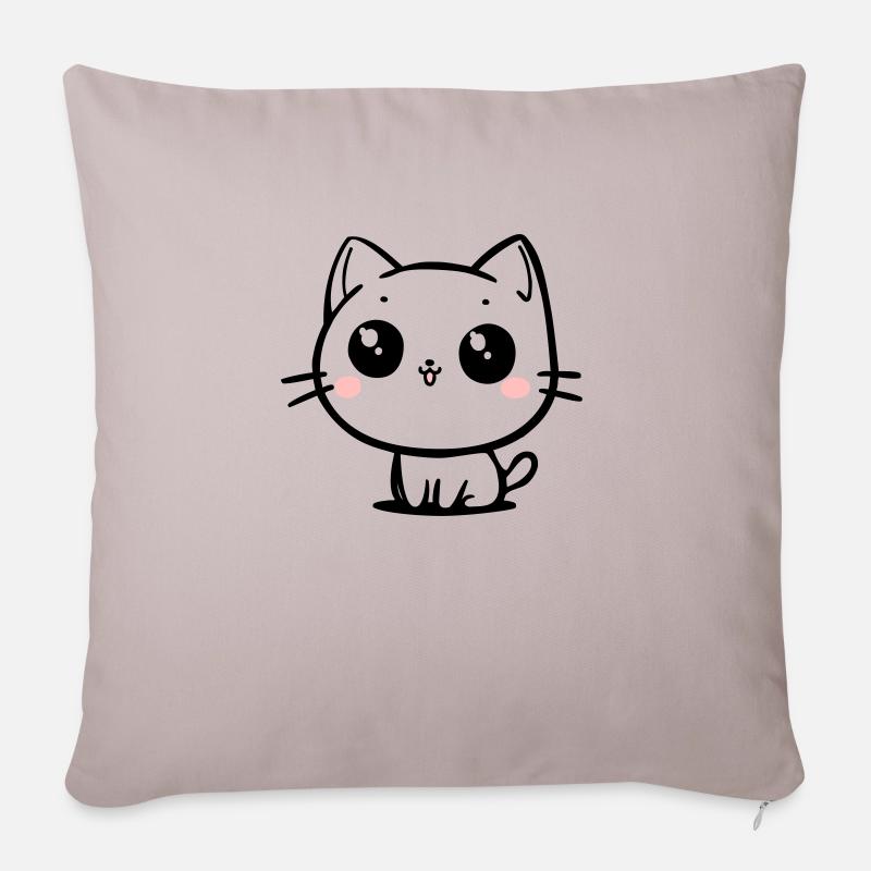 Katze - Sofakissenbezug 45 x 45 cm - helles Taupe