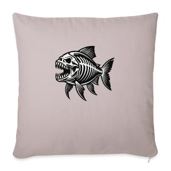 Squelette Piranha - Housse de coussin décorative 45 x 45 cm - taupe clair - Devant
