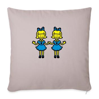 Les soeurs jumelles - Housse de coussin décorative 45 x 45 cm - taupe clair - Devant