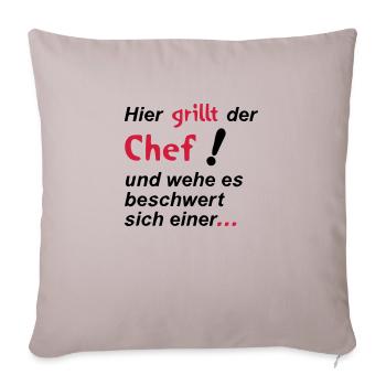 Here grilling the chef - Sofa pillowcase 17,3'' x 17,3'' (45 x 45 cm) - light taupe - Front
