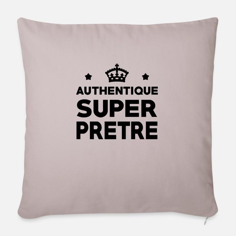 Prêtre / Pretre / Curé / Catho / Catholique - Housse de coussin décorative 45 x 45 cm - taupe clair