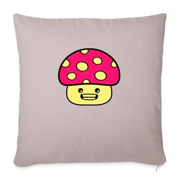 Bande dessinée champignon - Housse de coussin décorative 45 x 45 cm - taupe clair - Devant