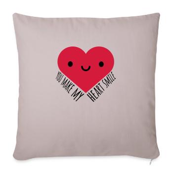 Faire sourire mon cœur - Housse de coussin décorative 45 x 45 cm - taupe clair - Devant
