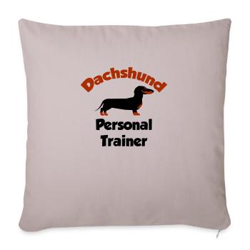 Teckel - Entraîneur personnel - Housse de coussin décorative 45 x 45 cm - taupe clair - Devant