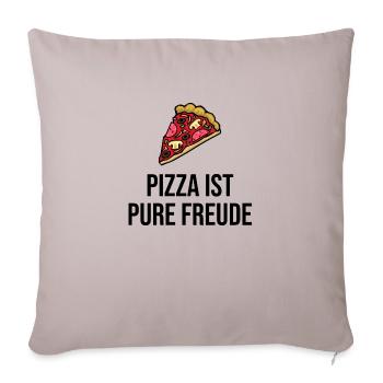 La pizza est un pur bonheur - Housse de coussin décorative 45 x 45 cm - taupe clair - Devant