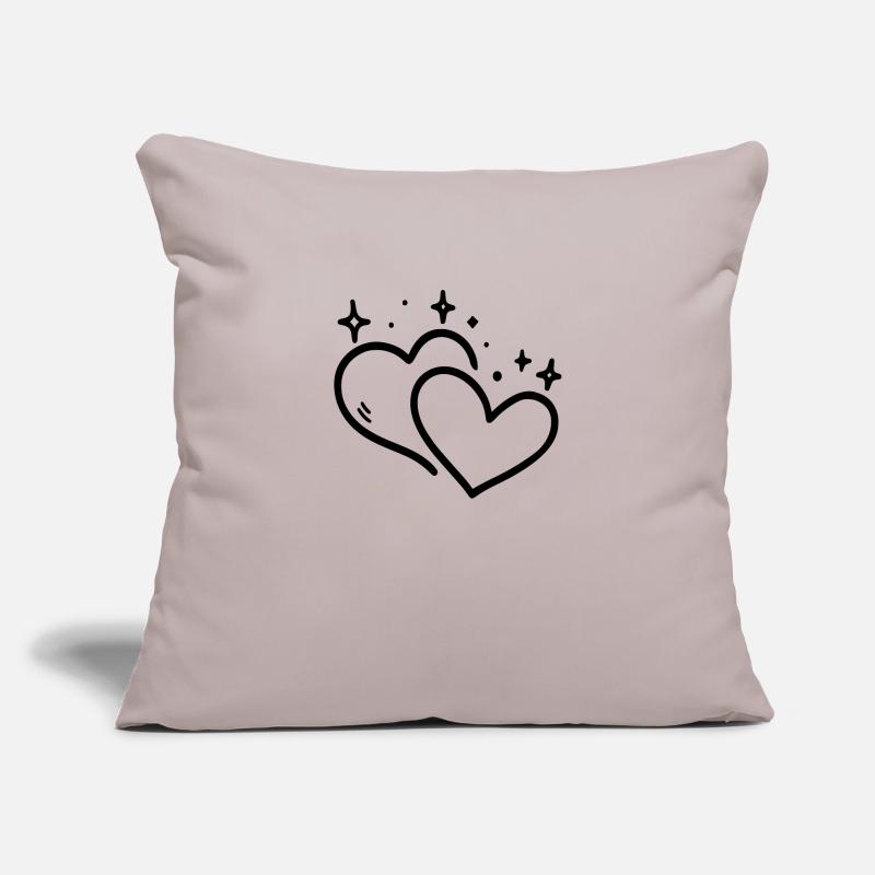 Two Hearts Glitter Sofa pillowcase 17,3'' x 17,3'' (45 x 45 cm)