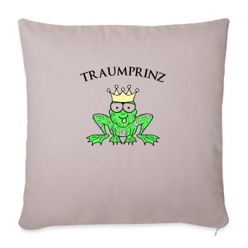 Prince Charmant Grenouille Roi - Housse de coussin décorative 45 x 45 cm - taupe clair - Devant