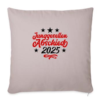 Enterrement de vie de garçon 2025 - Housse de coussin décorative 45 x 45 cm - taupe clair - Devant