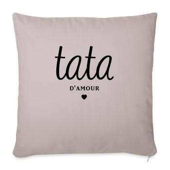 TATA D'AMOUR - Housse de coussin décorative 45 x 45 cm - taupe clair - Devant