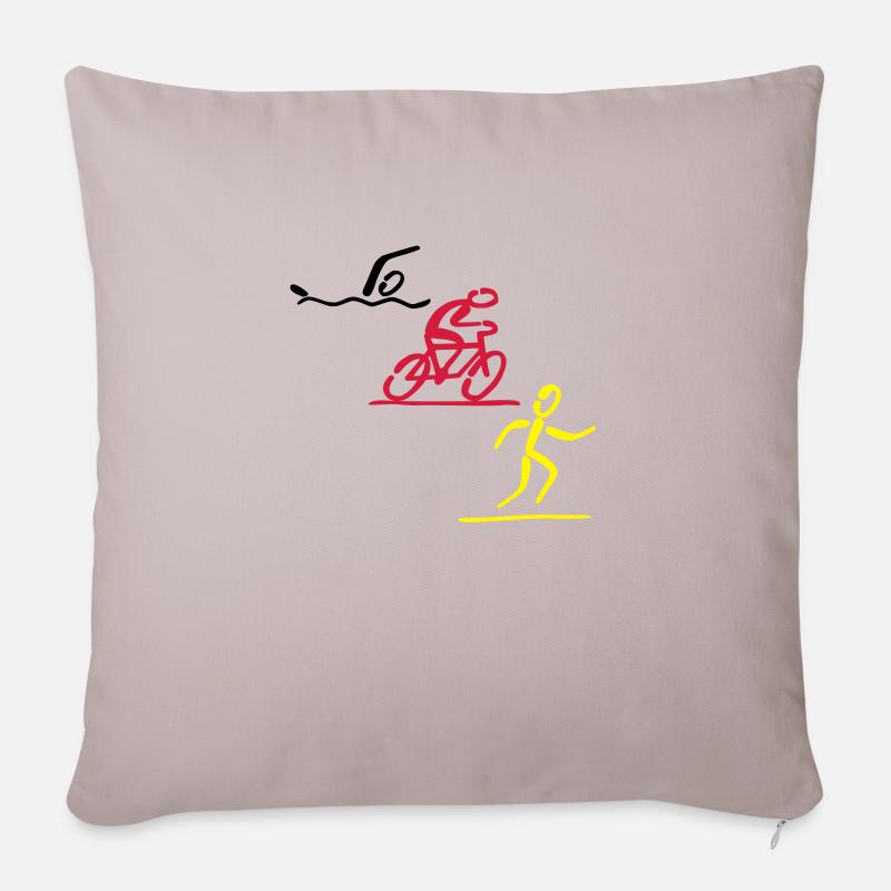 Triathlon - Sofakissenbezug 45 x 45 cm - helles Taupe