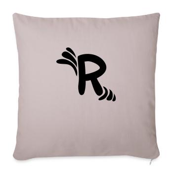 Letter R & Pattern - Sofa pillowcase 17,3'' x 17,3'' (45 x 45 cm) - light taupe - Front