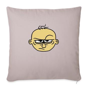 visage dessin animé comique cliparts mal furieux fou - Housse de coussin décorative 45 x 45 cm - taupe clair - Devant
