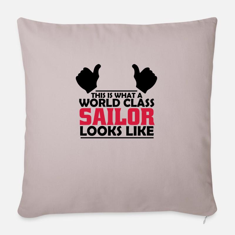 world class sailor - Sofa pillowcase 17,3'' x 17,3'' (45 x 45 cm) - light taupe
