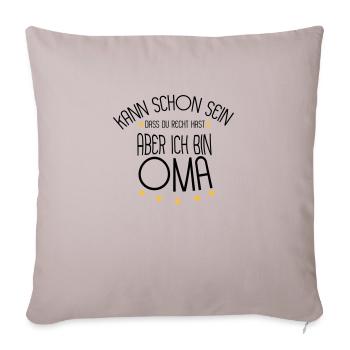 Oma - Sofakissenbezug 45 x 45 cm - helles Taupe - Vorne