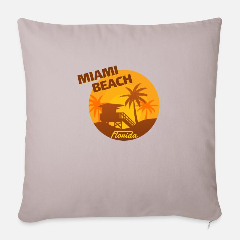 Miami Beach Florida - Sofakissenbezug 45 x 45 cm - helles Taupe