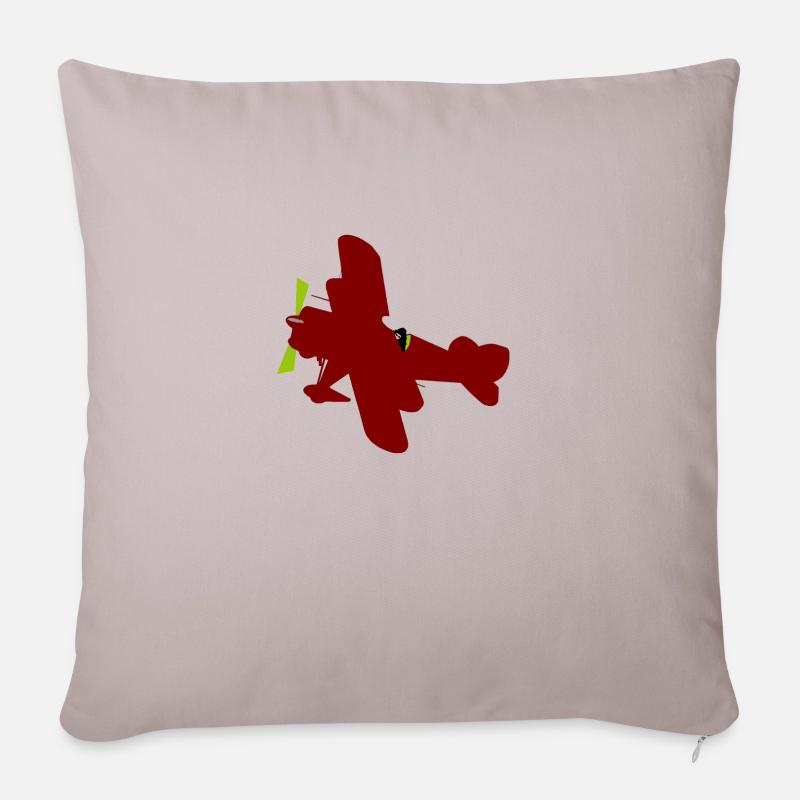 Flugzeug - Sofakissenbezug 45 x 45 cm - helles Taupe