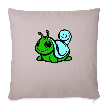 Bande dessinée d’escargot - Housse de coussin décorative 45 x 45 cm - taupe clair - Devant