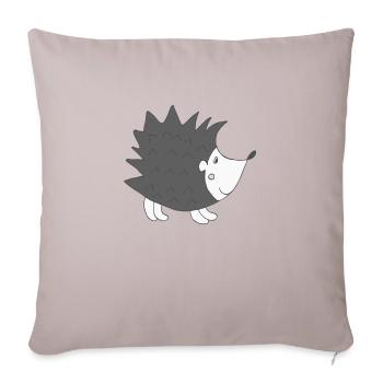 Hérisson Noir Blanc - Housse de coussin décorative 45 x 45 cm - taupe clair - Devant
