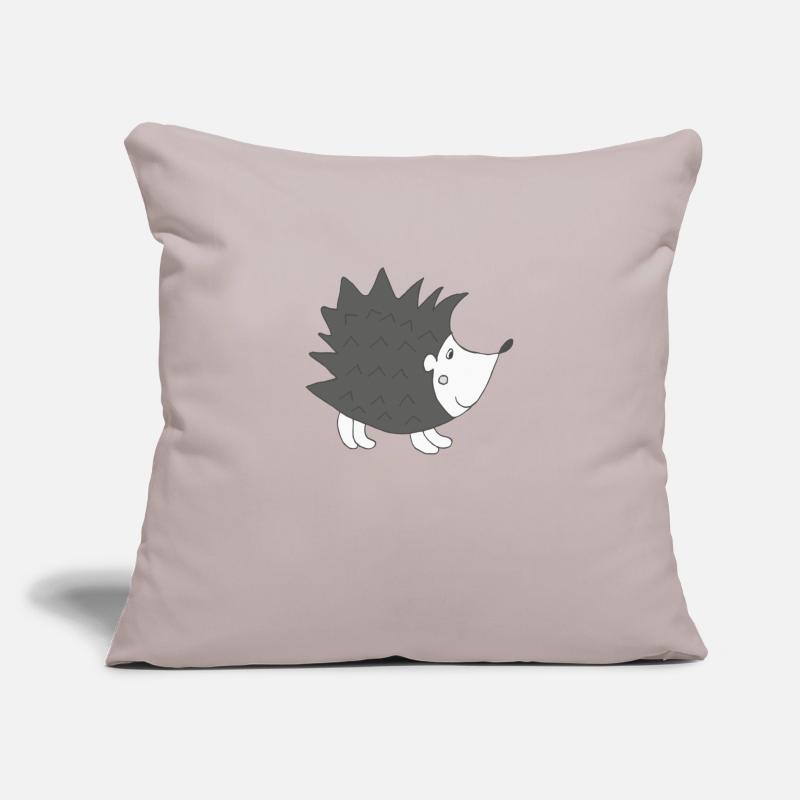 Hérisson Noir Blanc Housse de coussin décorative 45 x 45 cm