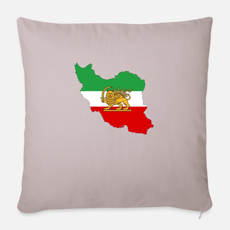 IRAN Iran - Drapeau persan - Housse de coussin décorative 45 x 45 cm - taupe clair