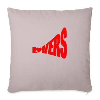 lovers declare their love to each other - Sofa pillowcase 17,3'' x 17,3'' (45 x 45 cm) - light taupe - Front