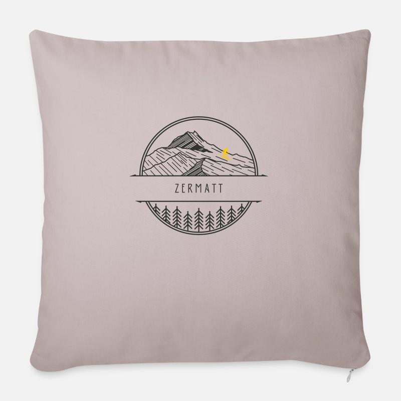 Minimalistisches Zermatt-Logo - Sofakissenbezug 45 x 45 cm - helles Taupe