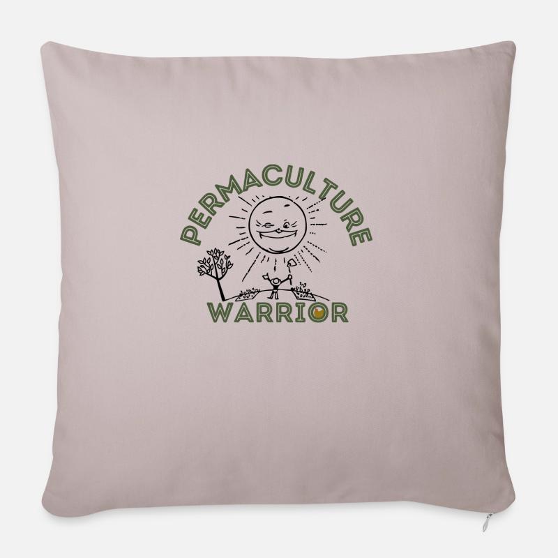 Permaculture Warrior - Sofakissenbezug 45 x 45 cm - helles Taupe
