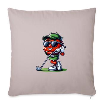 Cool drôle golf tomate avec des lunettes de soleil et - Housse de coussin décorative 45 x 45 cm - taupe clair - Devant