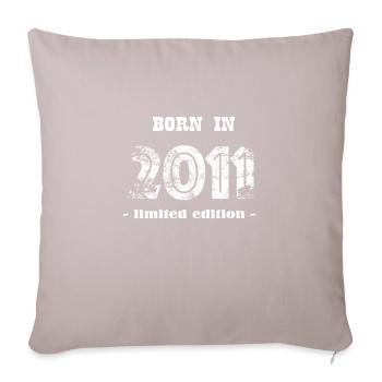 BORN IN 2011 - limited edition - Sofakissenbezug 45 x 45 cm - helles Taupe - Vorne