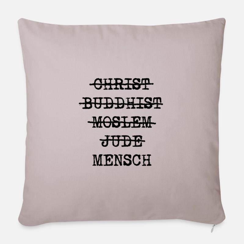 Mensch - Sofakissenbezug 45 x 45 cm - helles Taupe